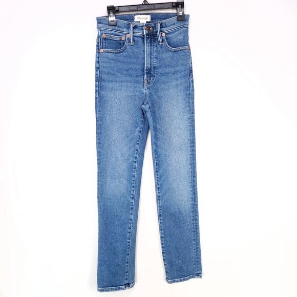 Madewell The Perfect Vintage Crop Jean Women's 24 Straight Mid Wash Stretch - Picture 1 of 14